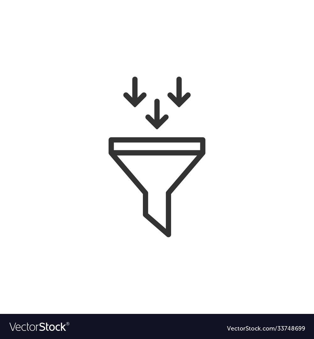 Black data filter with three arrows flat
