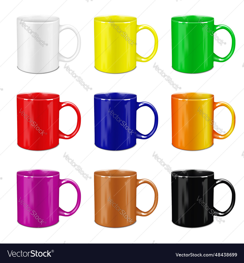 Blank mug realistic mockup ceramic cup mock-up Vector Image