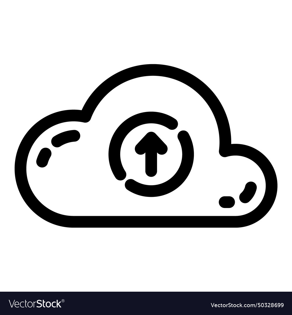 Cloud data upload flat icon isolated on white