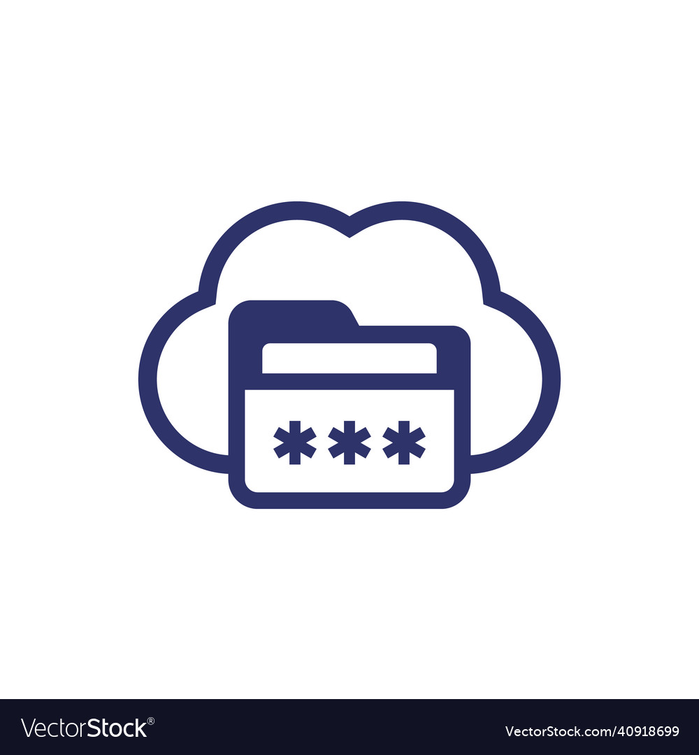 Cloud folder with a password icon