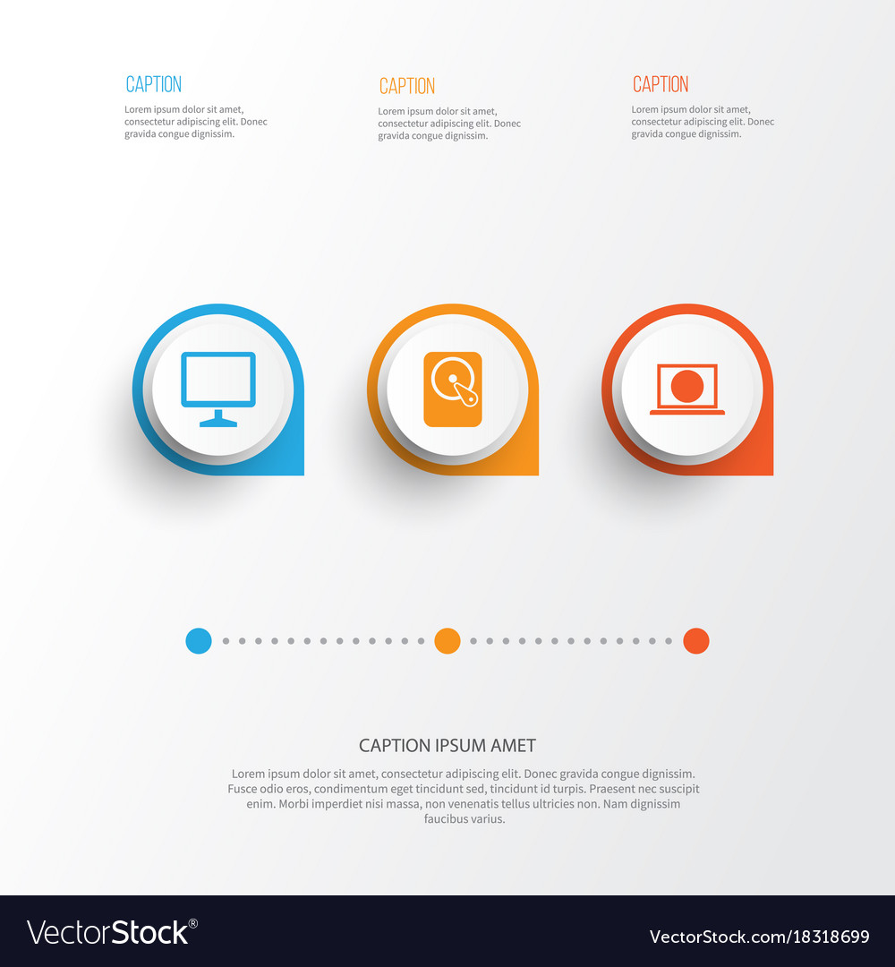 Device icons set collection of desktop hdd web