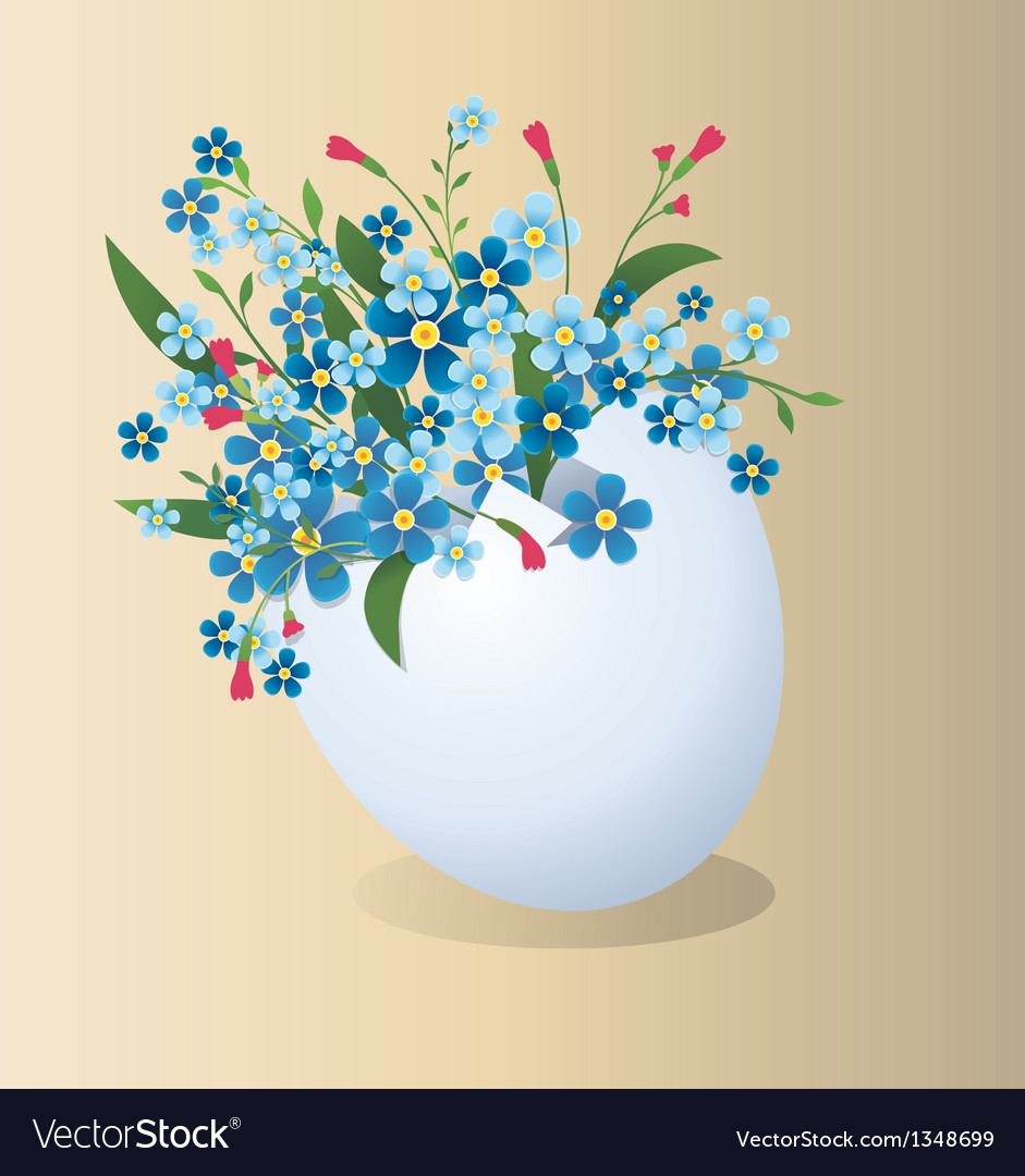 Easter egg with flowers