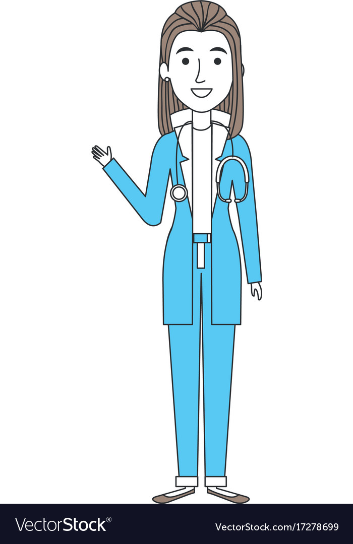 Female doctor with stethoscope avatar character