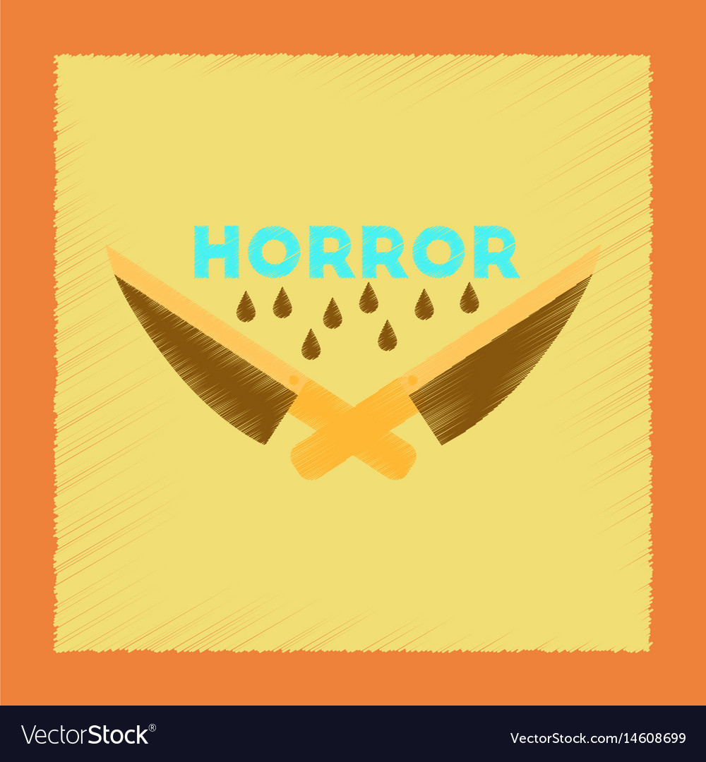 Flat shading style icon knives horror