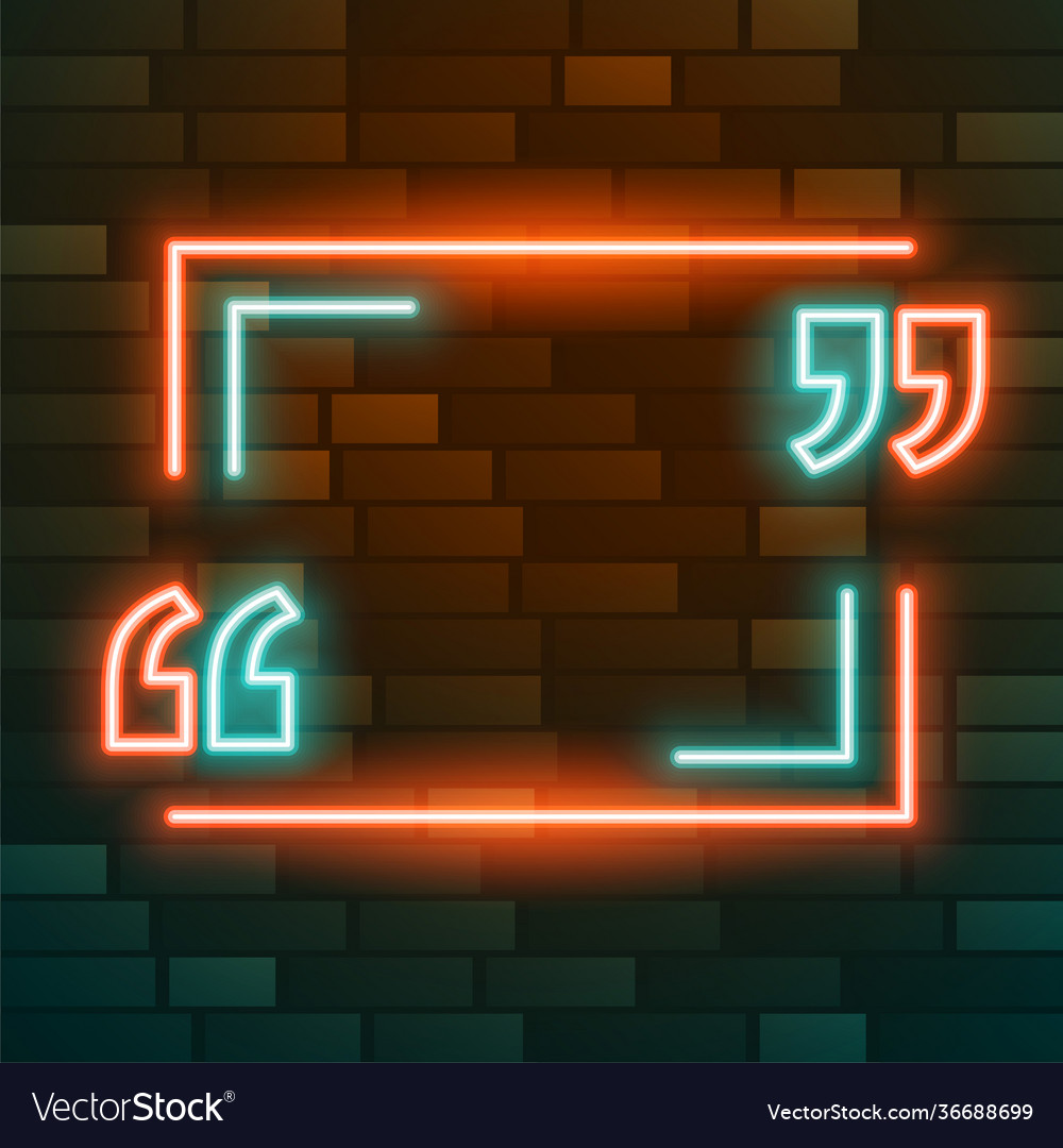 Glowing frame design with quote marks