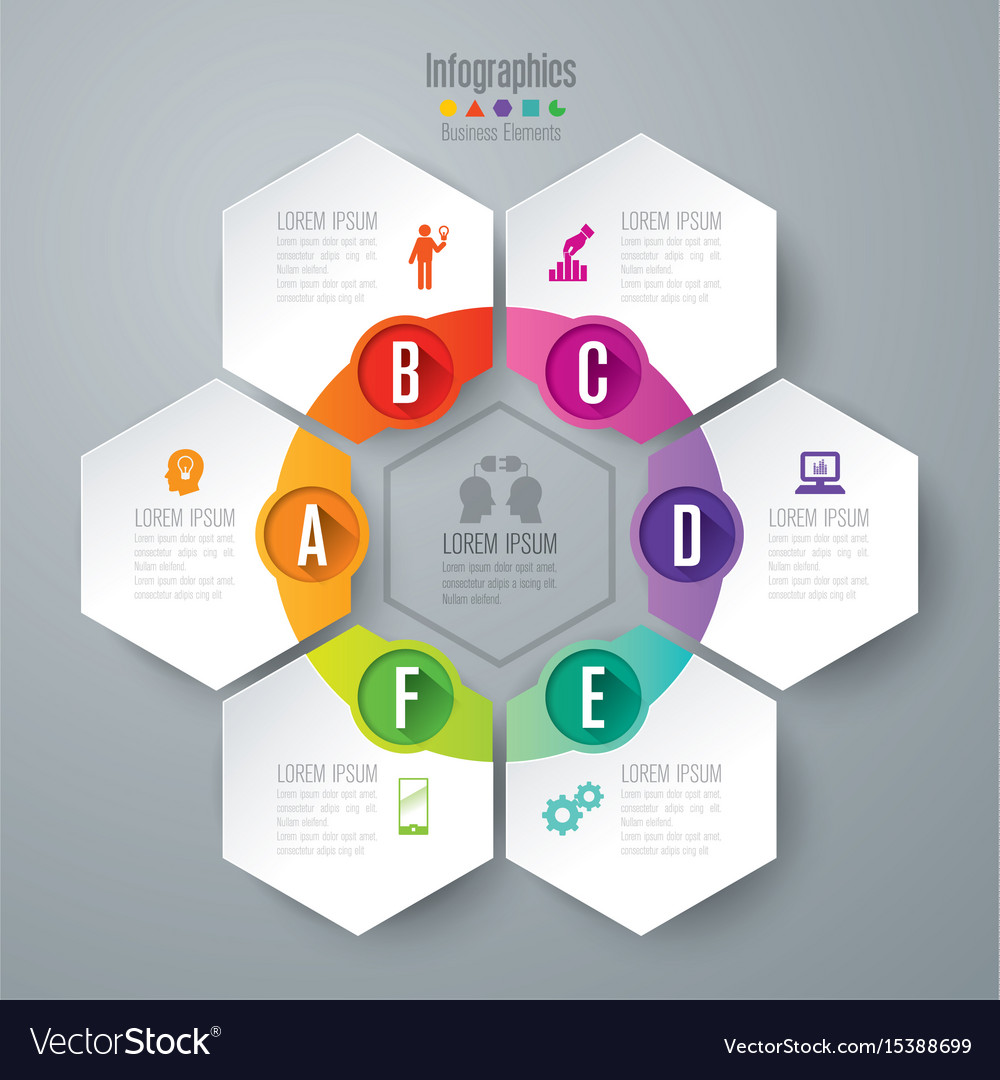 Infographics design with 6 options Royalty Free Vector Image