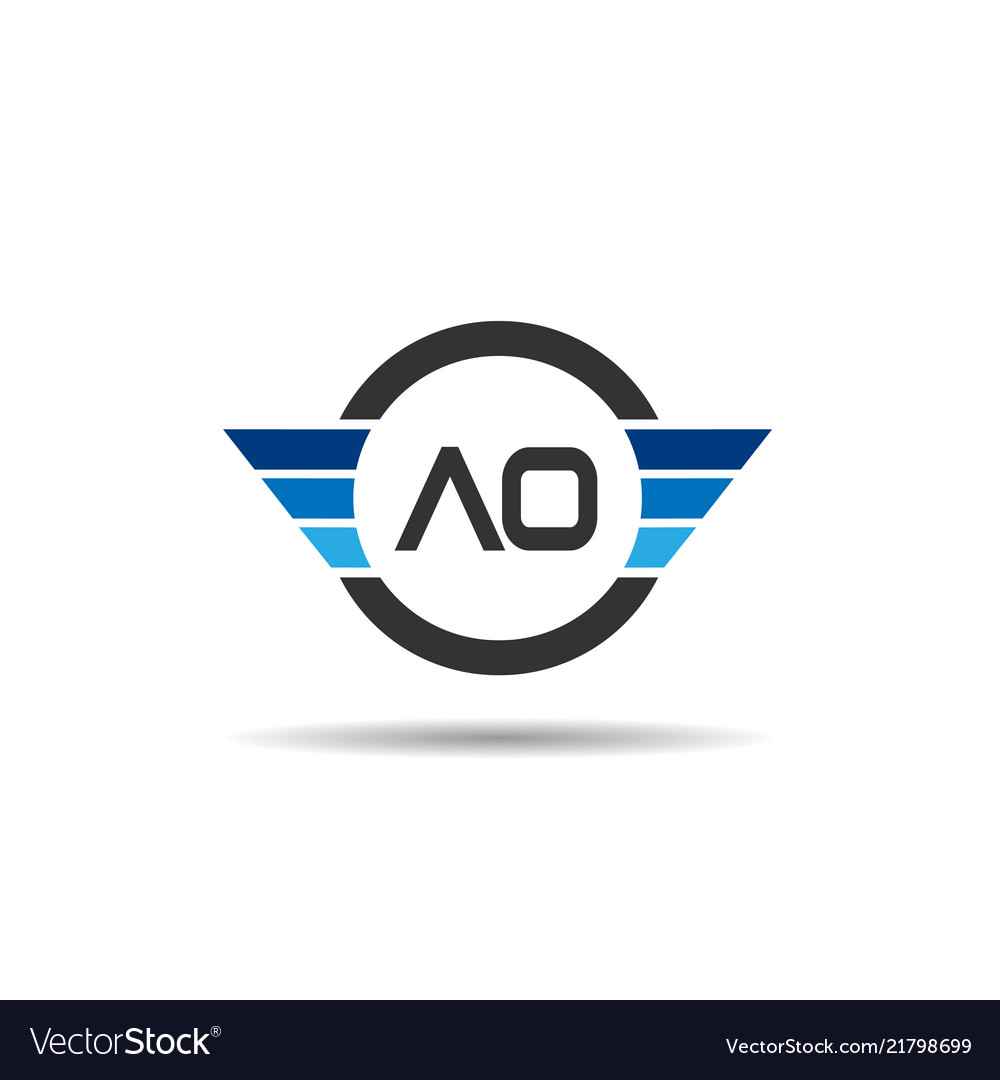 Initial Letter Ao Logo Template Design Royalty Free Vector