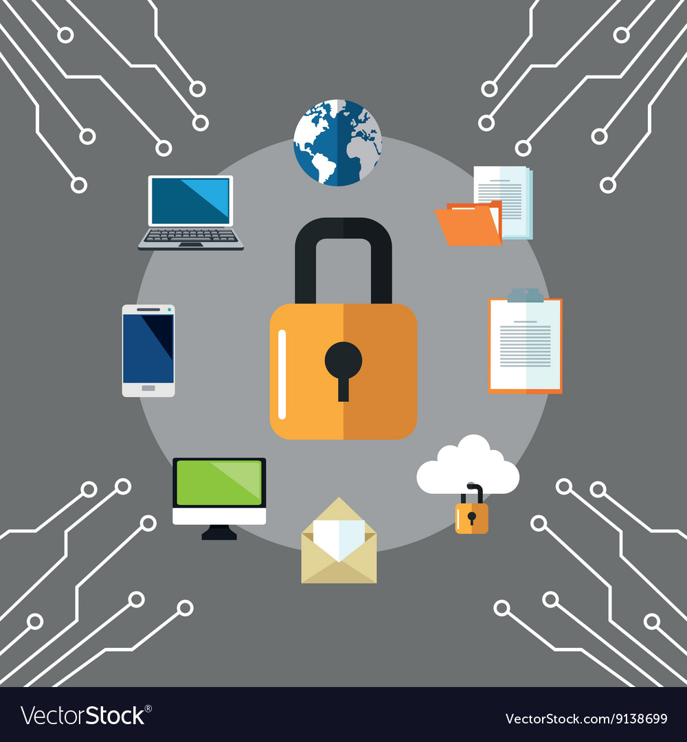 Internet security design system icon colorful