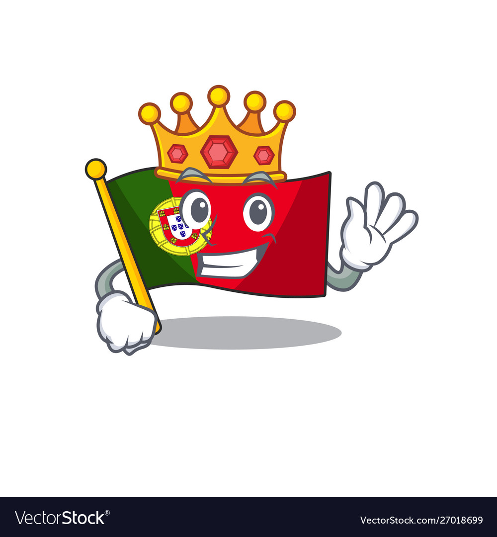 King flag portugal isolated in character