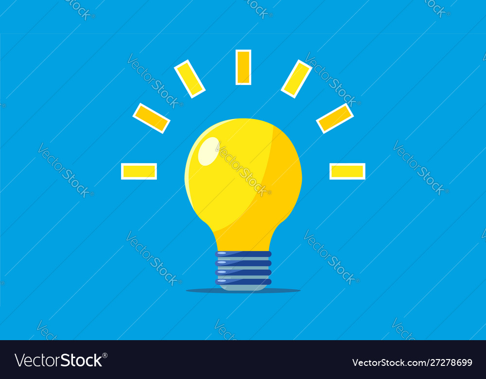 Light bulb with blue background