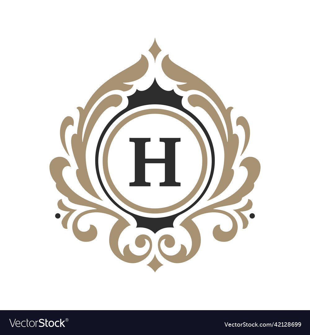 Luxury monogram logo template object Royalty Free Vector