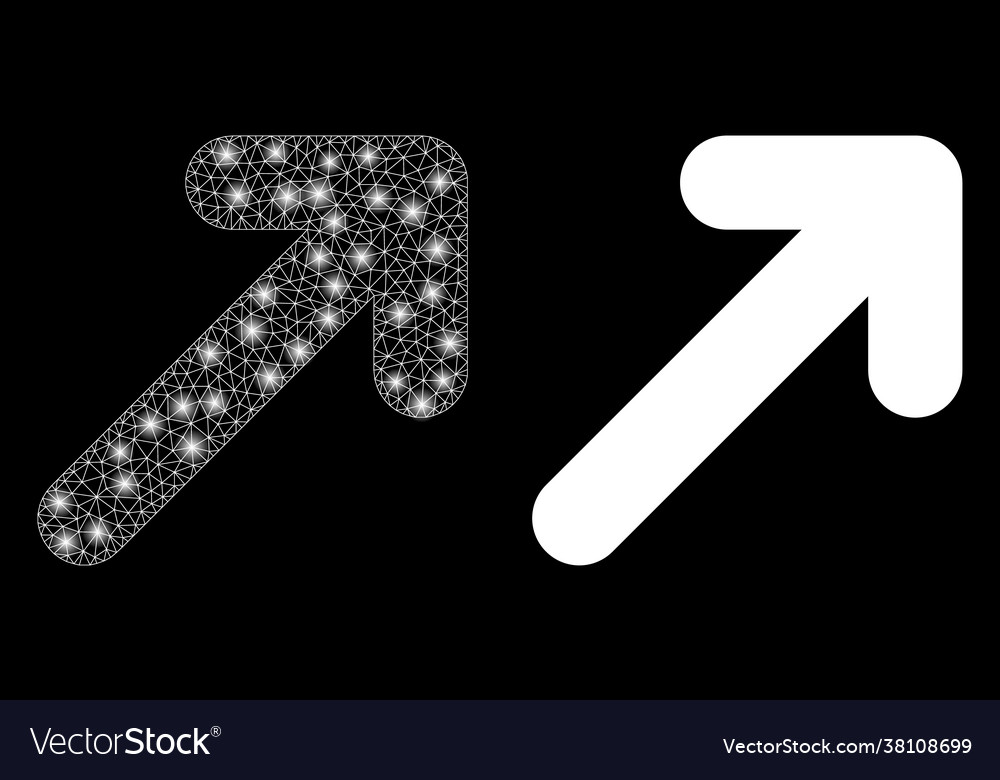 Polygonal network mesh move up right vector image Polygonal network mesh move up right
