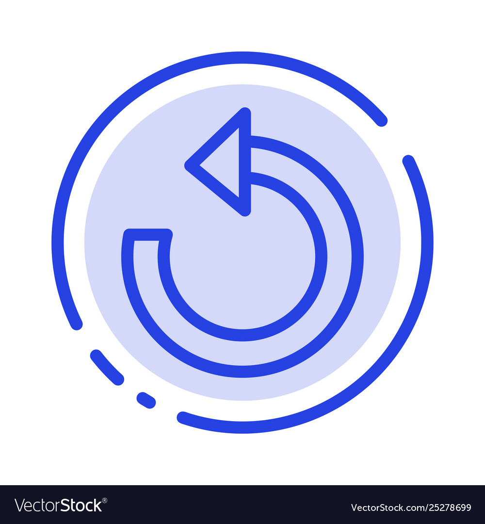 Refresh reload rotate repeat blue dotted line vector image Refresh reload rotate repeat blue dotted line