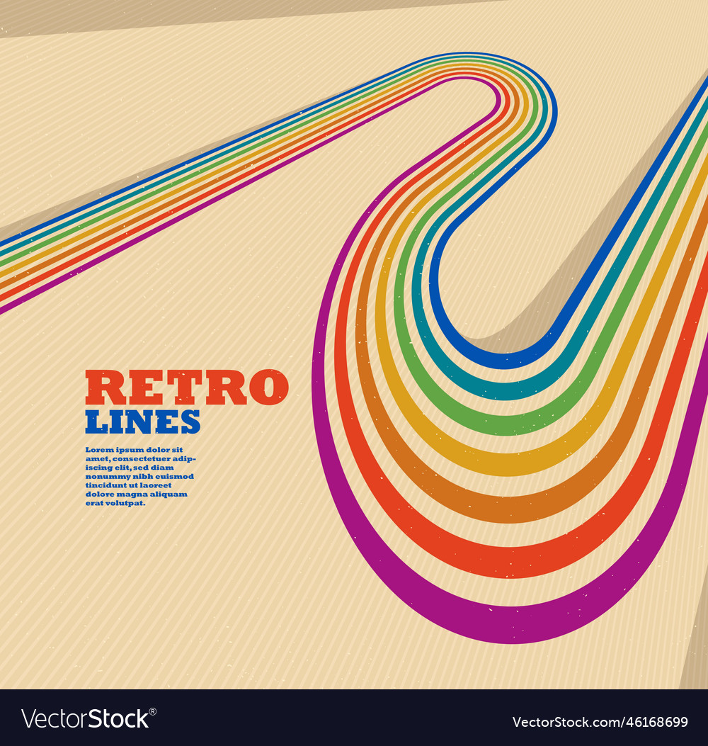 Retro style abstract background with curve lines vector image Retro style abstract background with curve lines