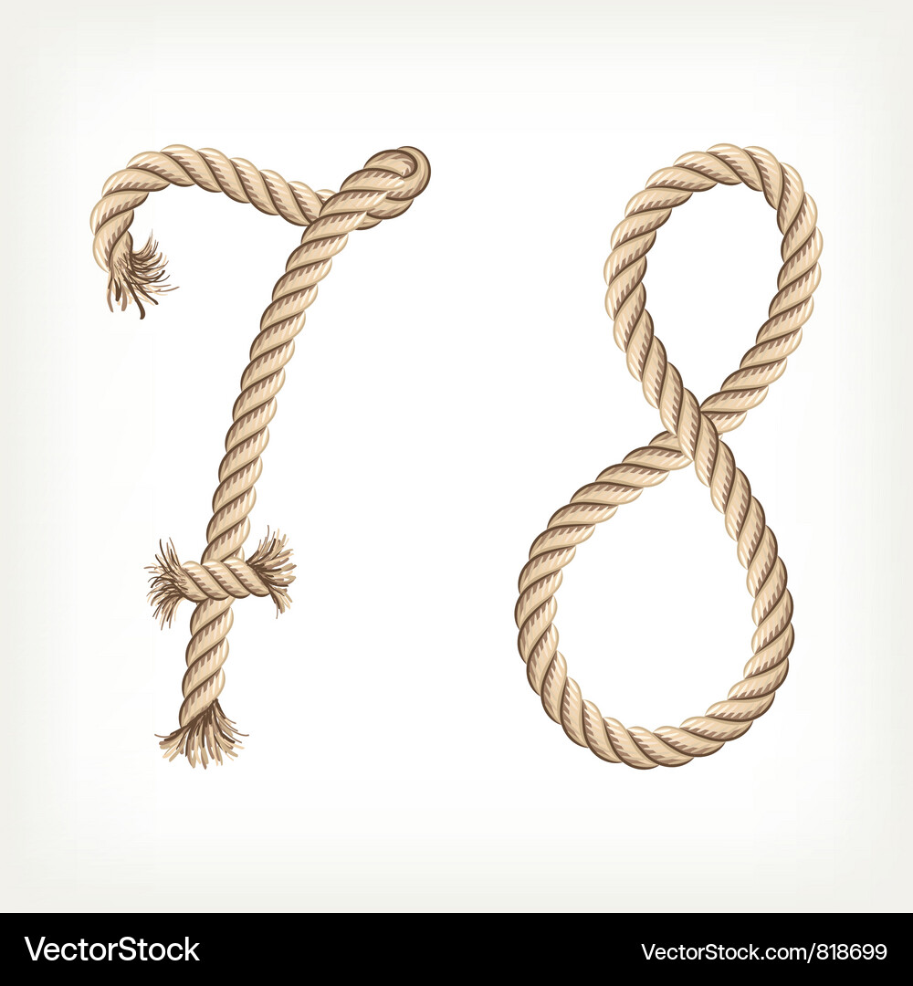 Numbers In Rope Rope digits Royalty Free Vector Image - VectorStock