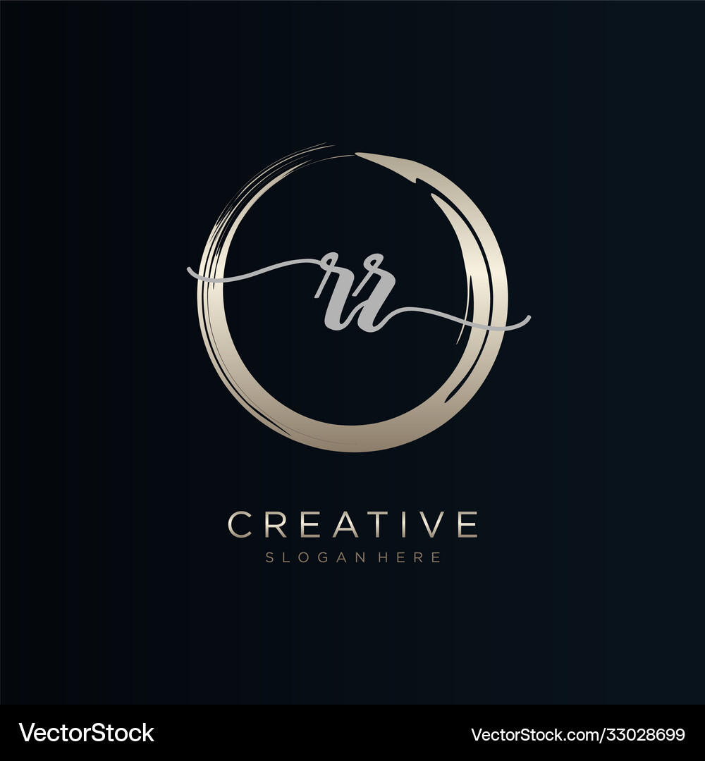 Rr initial handwriting logo template Royalty Free Vector