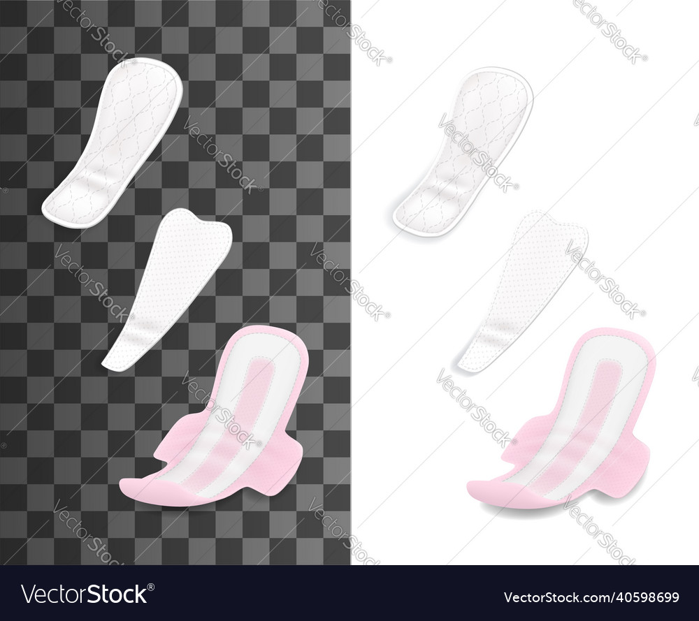 Sanitary Menstrual Pads Feminine Hygiene Napkins Vector Image 0972