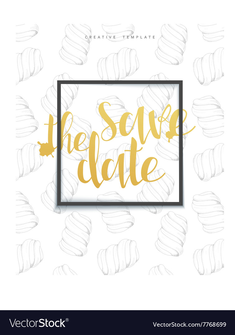 Save the date stylish sketch background with frame