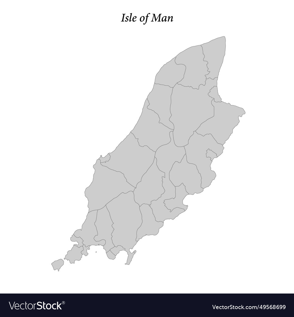 Simple flat map of isle man with borders vector image Simple flat map of isle man with borders