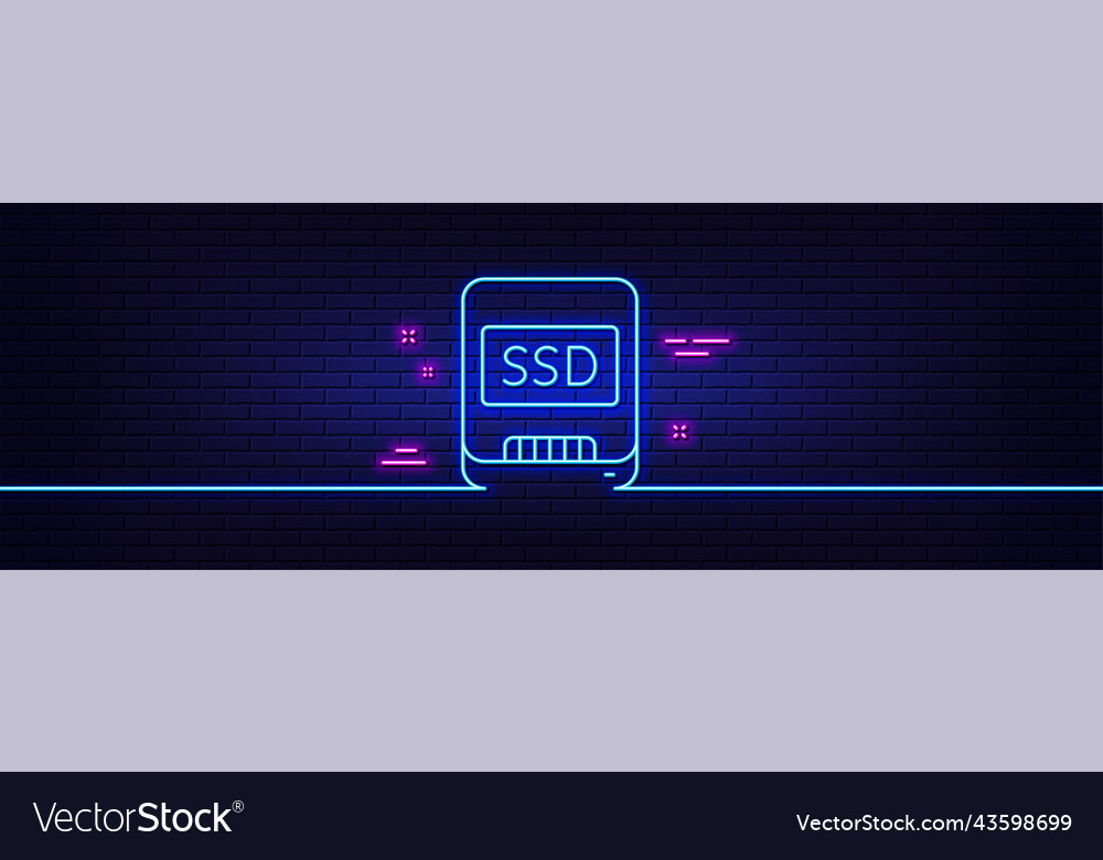 Ssd Zeilensymbol Computer-Speicher-Komponenten-Zeichen vector image Ssd Zeilensymbol Computer-Speicher-Komponenten-Zeichen