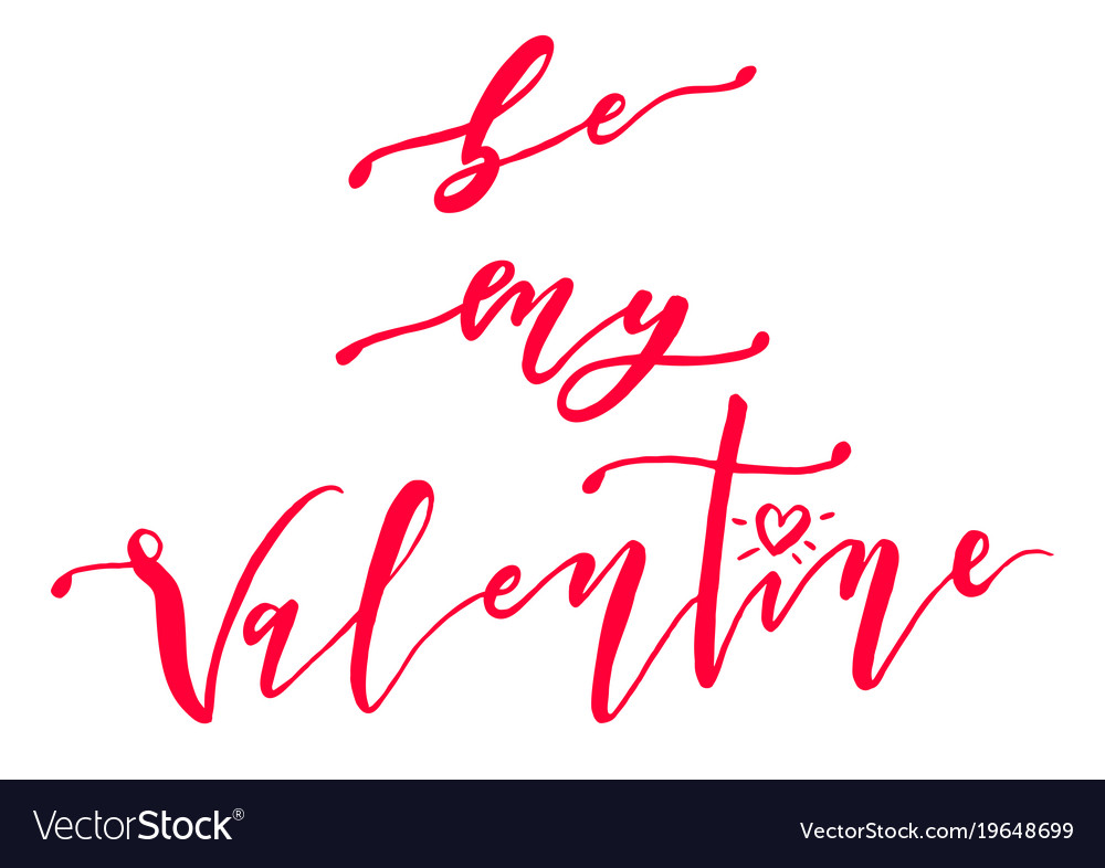 Valentines day lettering set made for postcard Vector Image