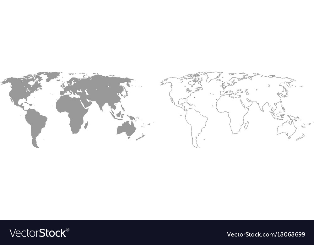 World map grey set icon