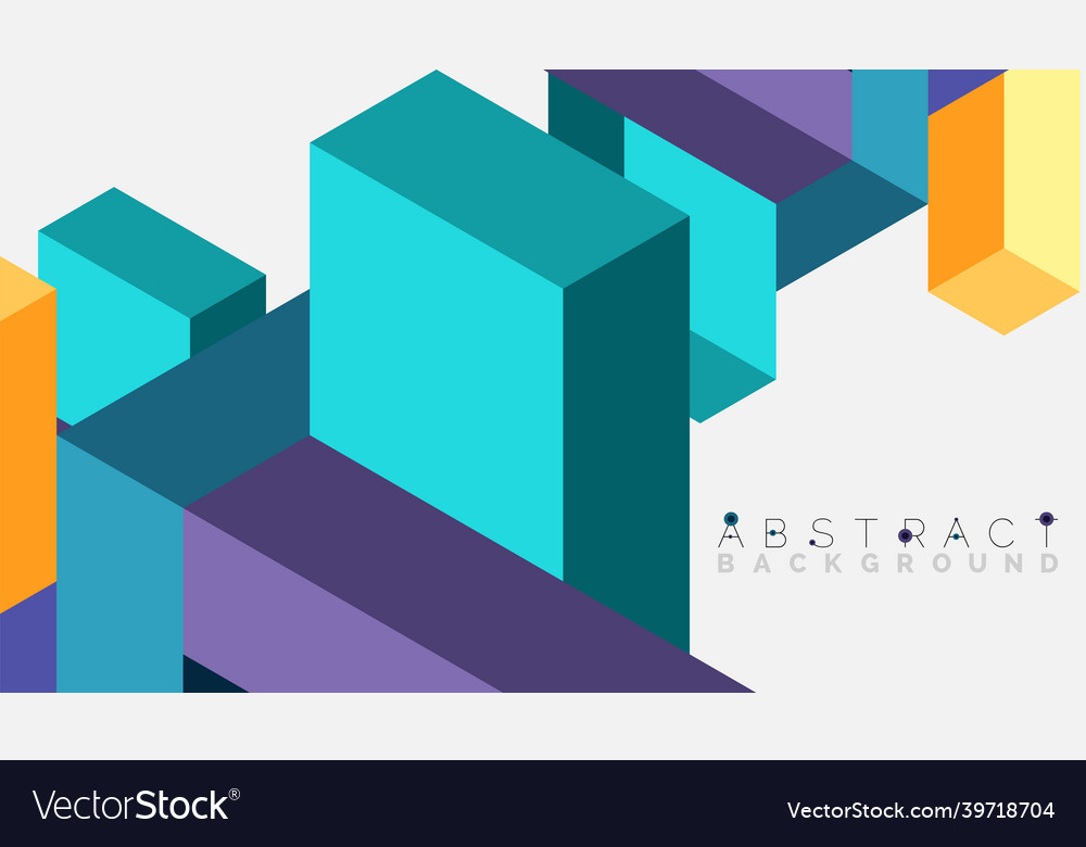Abstract background 3d cubes cubic elements vector image Abstract background 3d cubes cubic elements