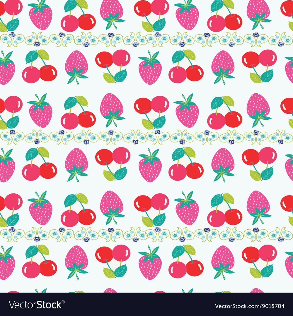 Background with cherry and strawberry