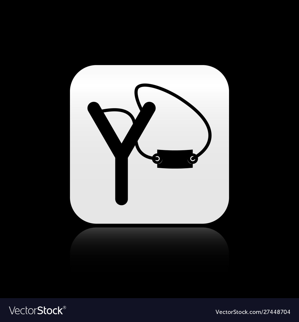 Schwarzes Slingshot-Symbol isoliert auf Hintergrund