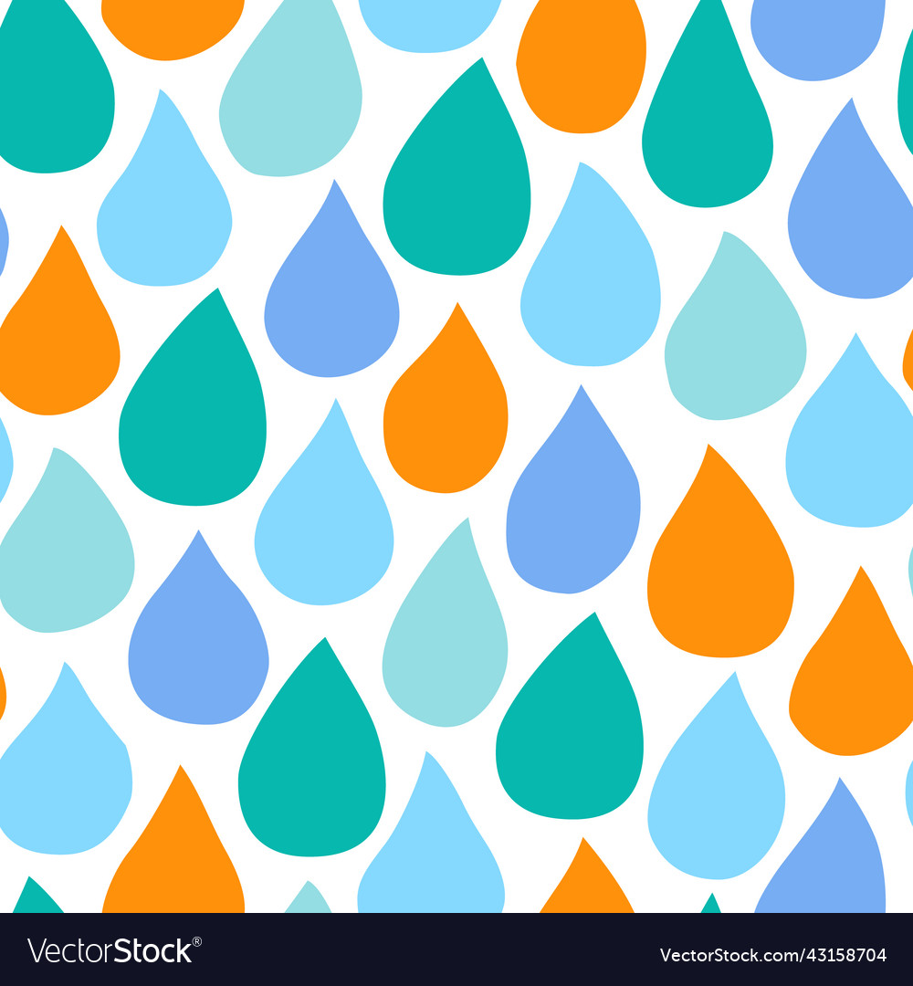 Bold rain drops seamless pattern cute colorful Vector Image