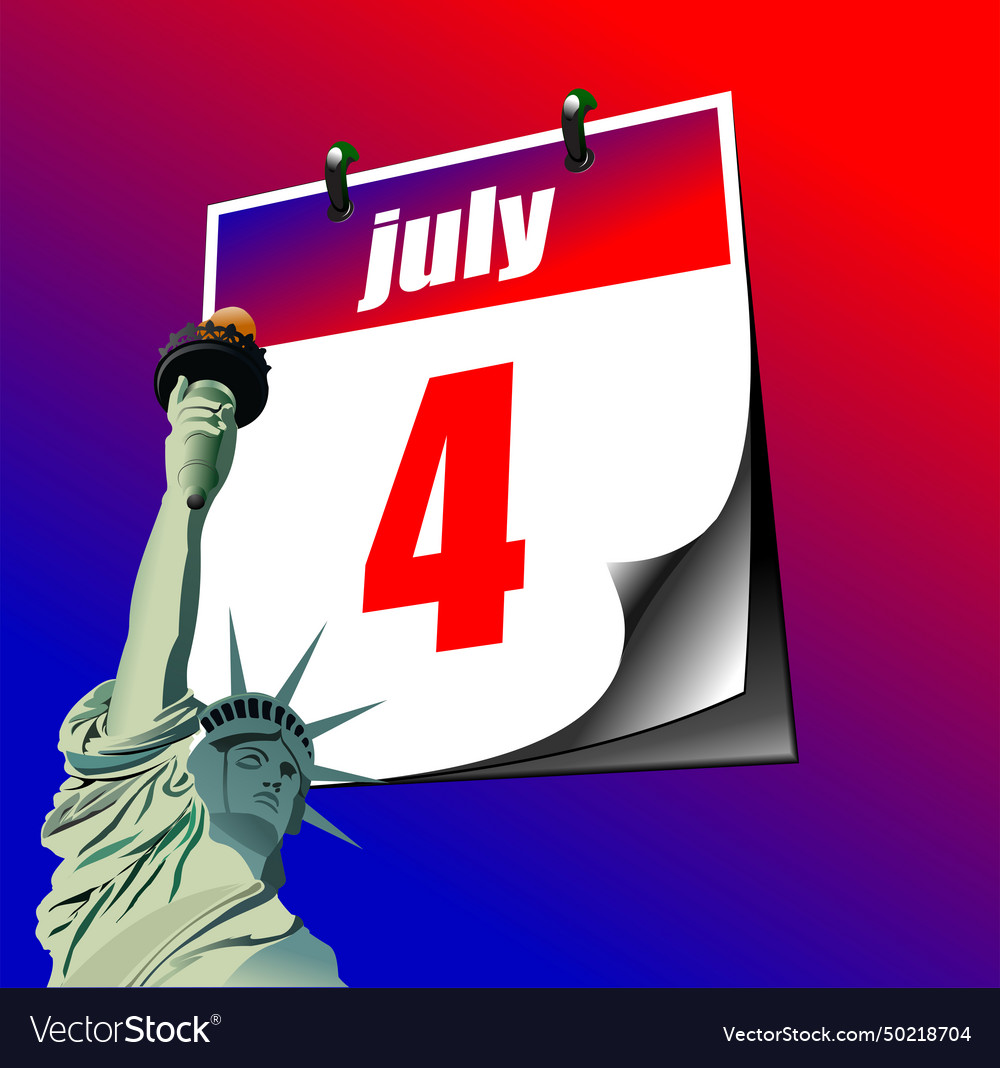 Calendar independence day 3d