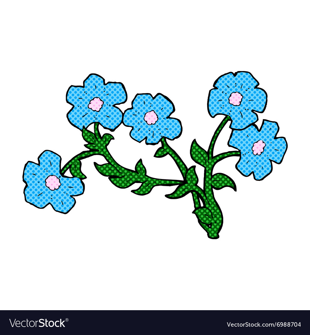 Comic cartoon flowers Royalty Free Vector Image