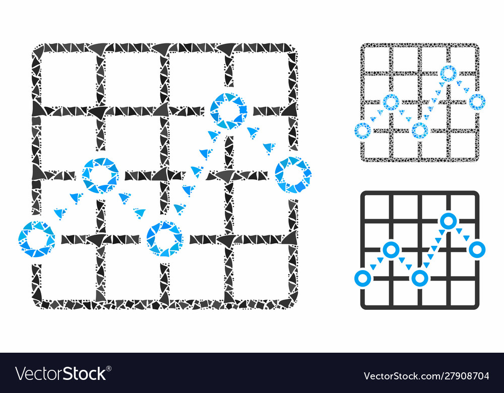 Dotted line grid plot composition icon unequal Vector Image Dotted line grid plot composition icon unequal