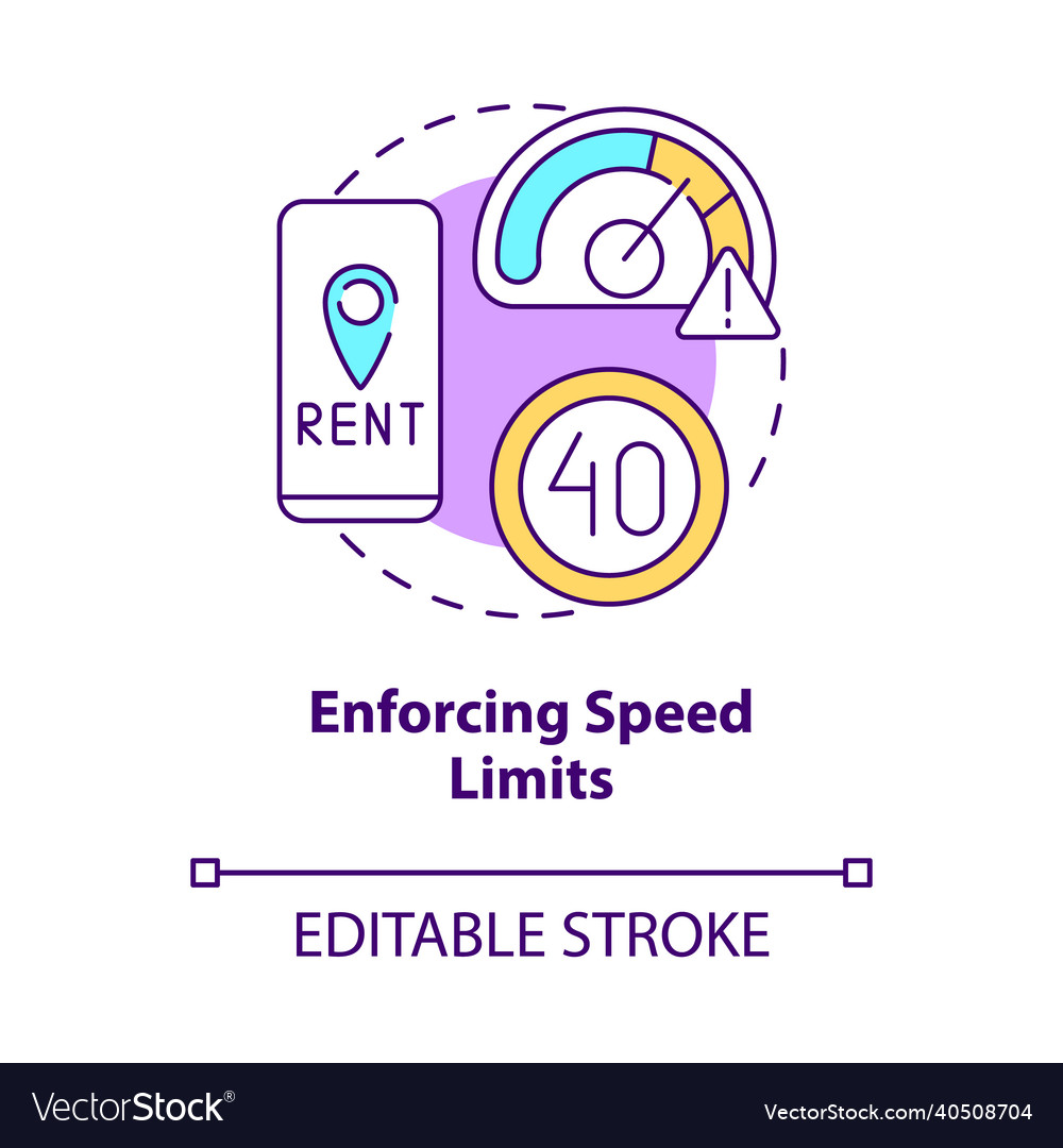 Enforcing speed limits concept icon