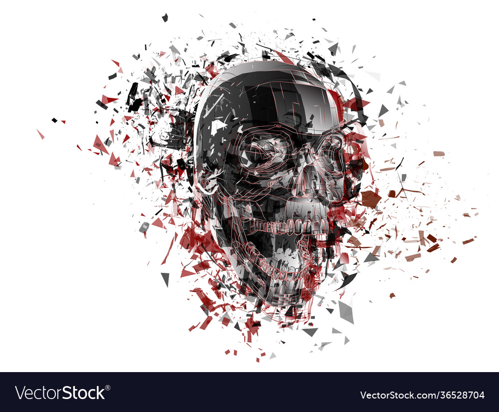 Exploded skull with splashes in all directions Vector Image Exploded skull with splashes in all directions