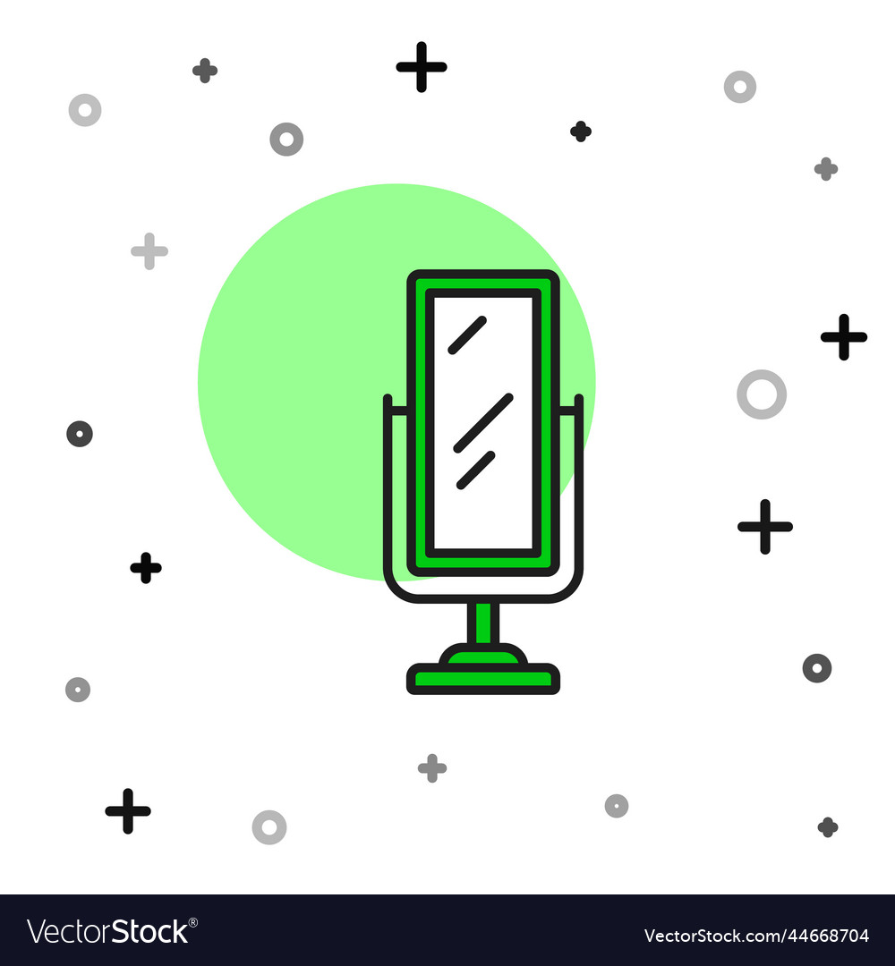 Filled outline big full length mirror for bedroom Vector Image