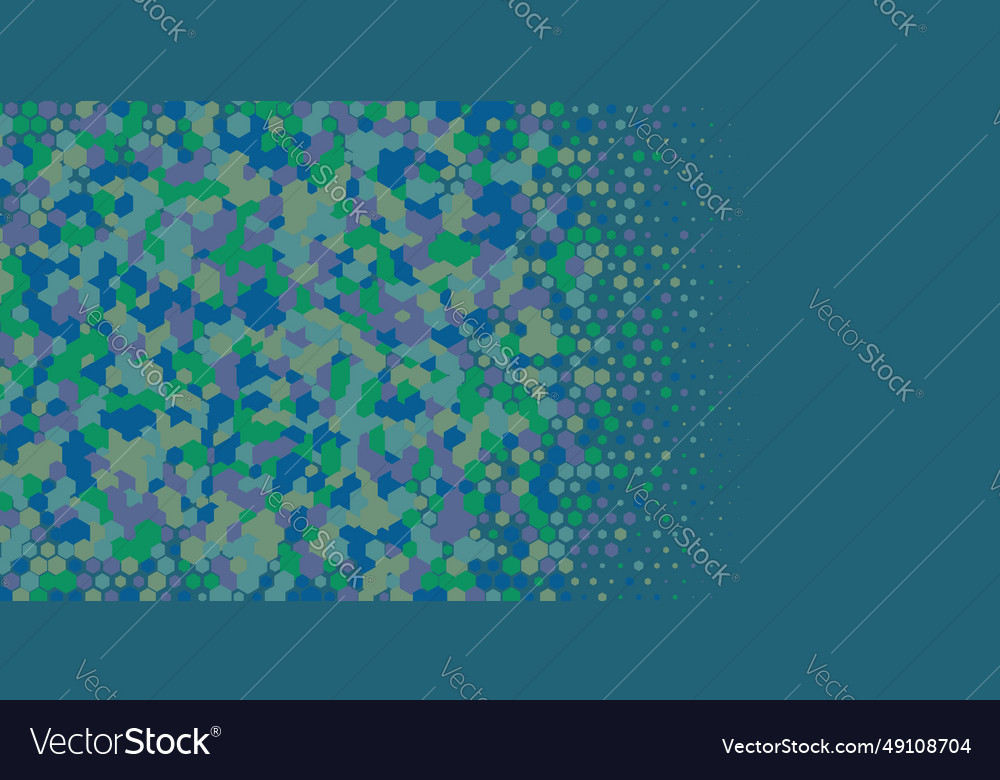 Geometric multi size hexagon with color
