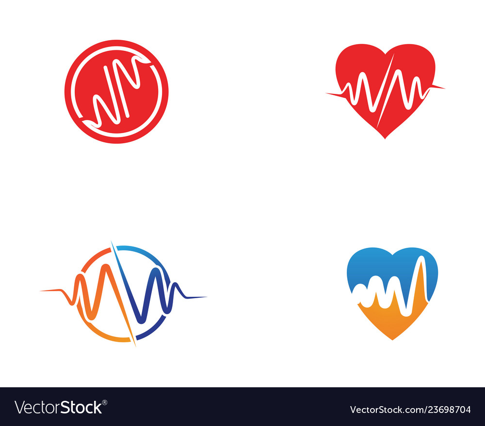 Heart beat hospital line logo Royalty Free Vector Image