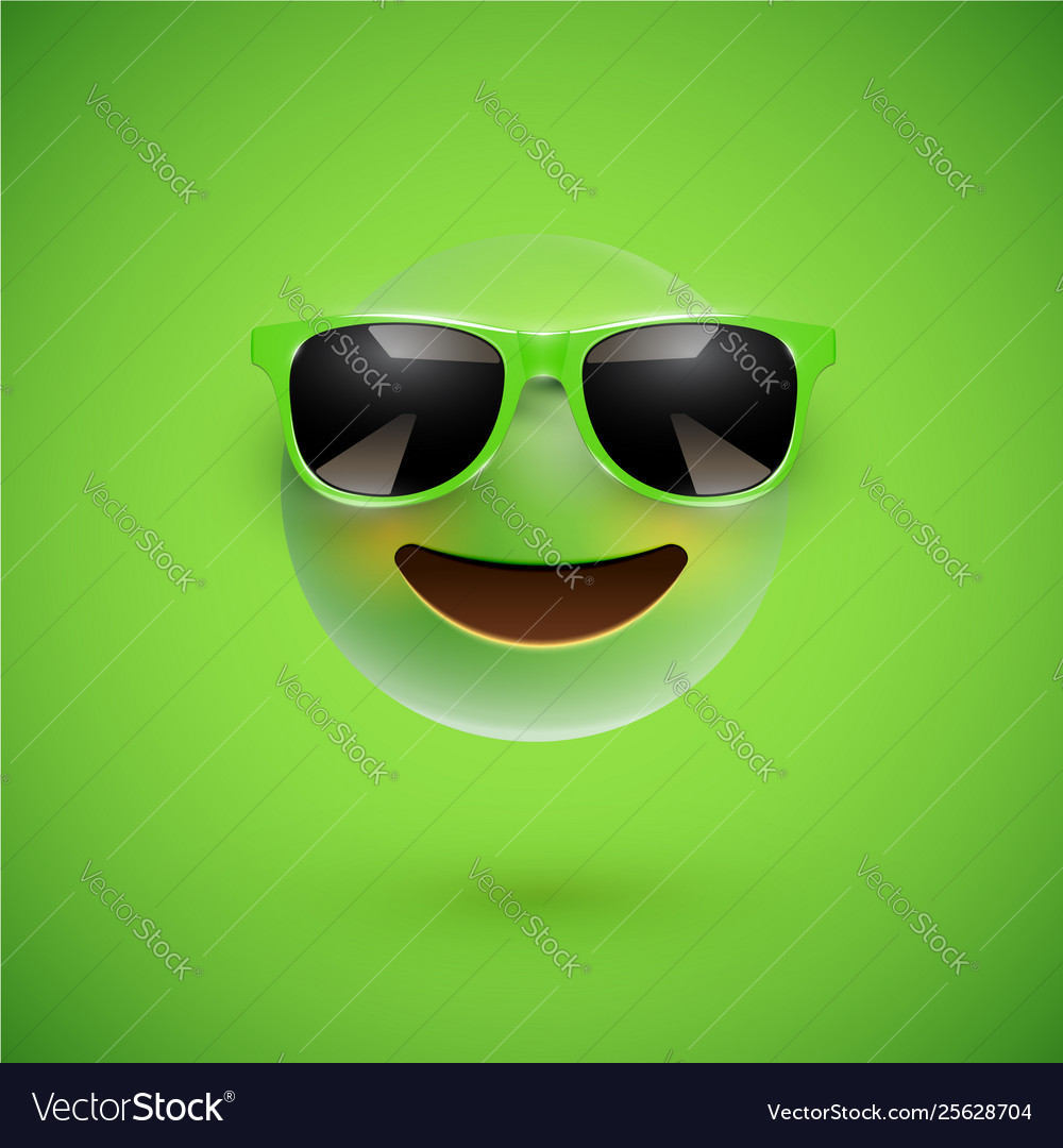 High-detailed 3d smiley with sunglasses