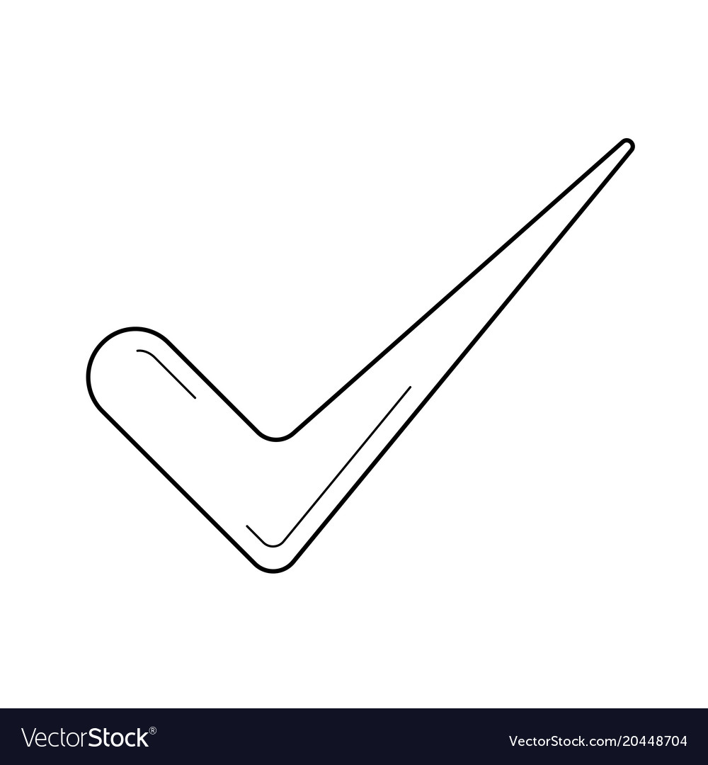 Line Art Check Mark Icon