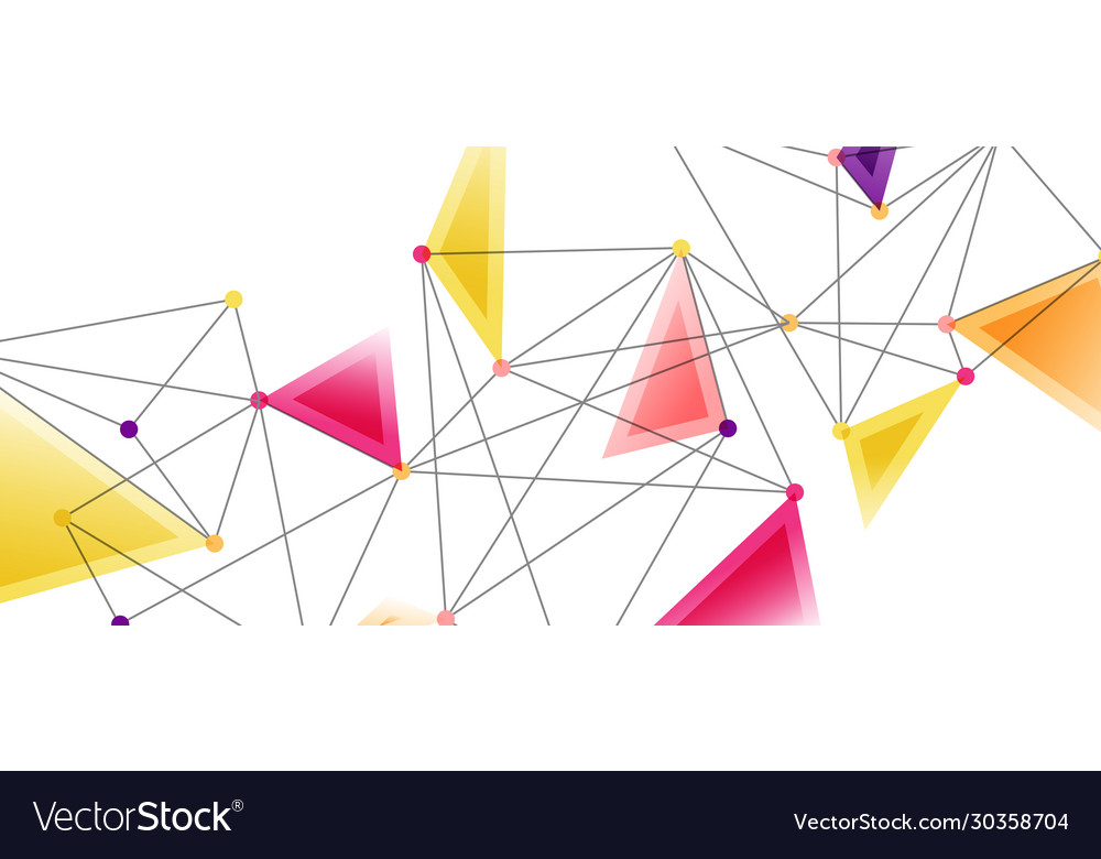 Line points connections triangular technology Vector Image Line points connections triangular technology