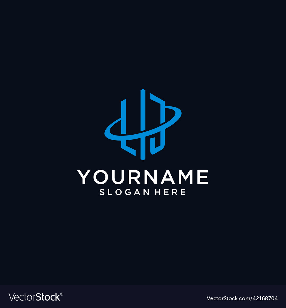 Lj initial monogram logo with hexagonal shape Vector Image Lj initial monogram logo with hexagonal shape