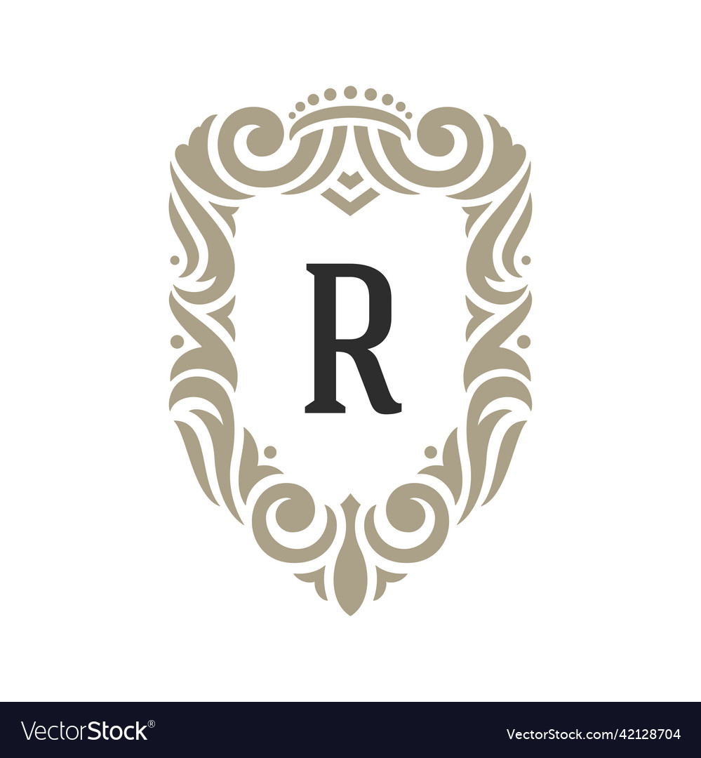 Luxury monogram logo template object Royalty Free Vector