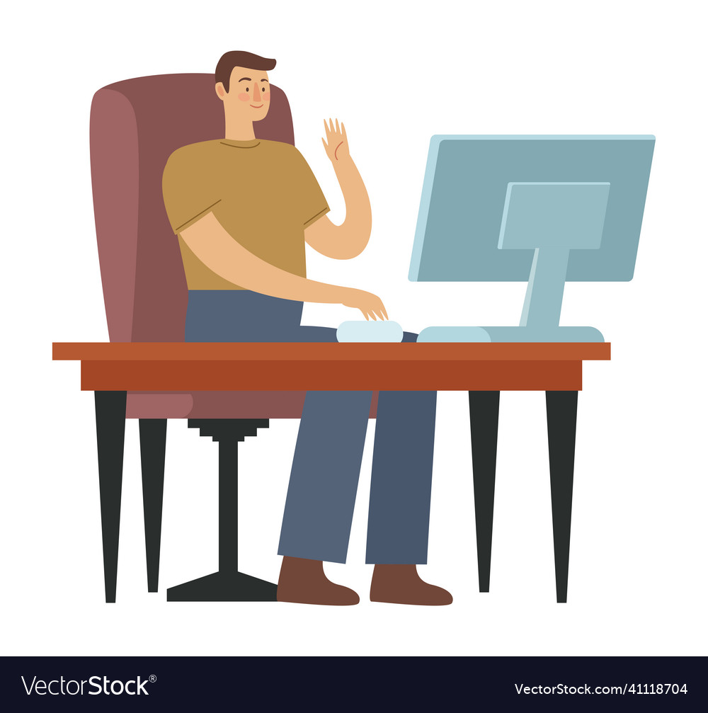 Man using desktop
