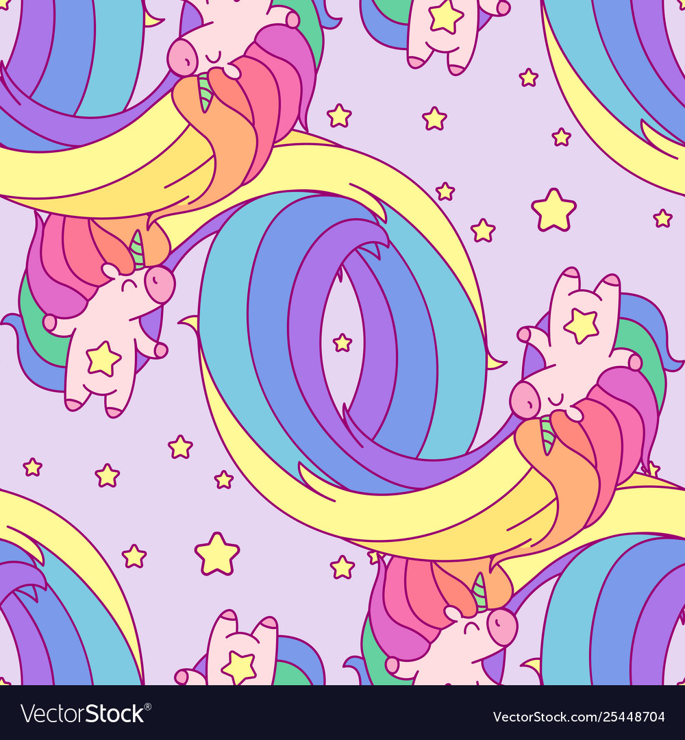 Rainbow Unicorn Seamless Pattern