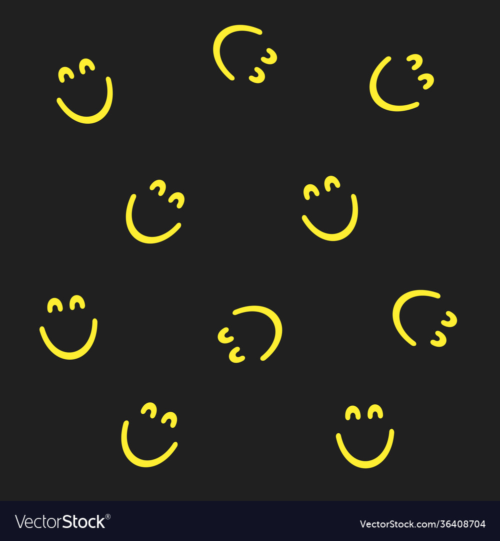 Seamless pattern with a smiling face emoji vector image Seamless pattern with a smiling face emoji