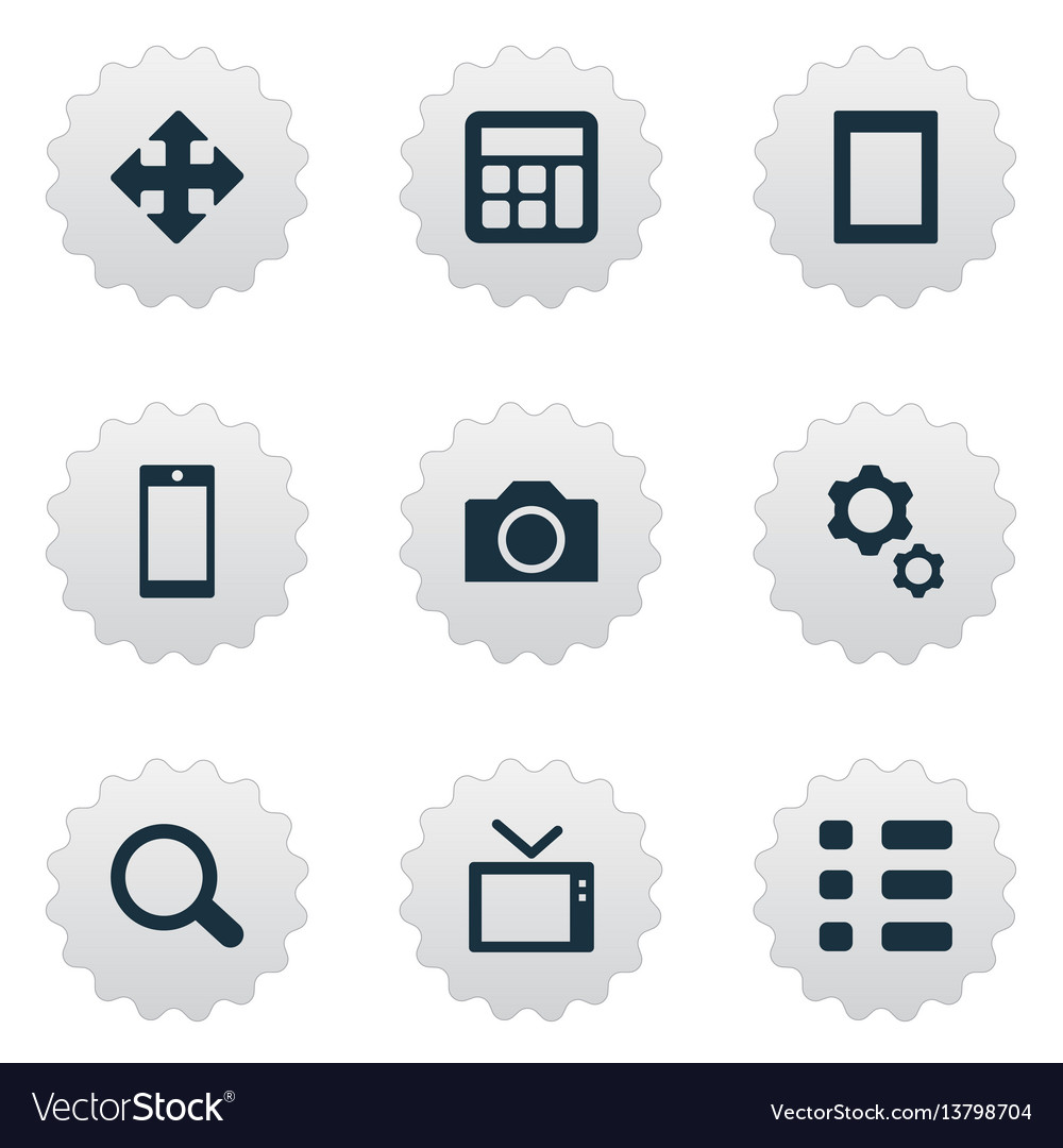 Set of simple technology icons