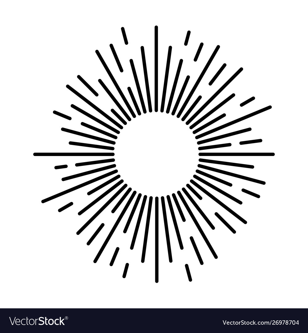 Sunbeam lines drawn hand motion starburst Vector Image