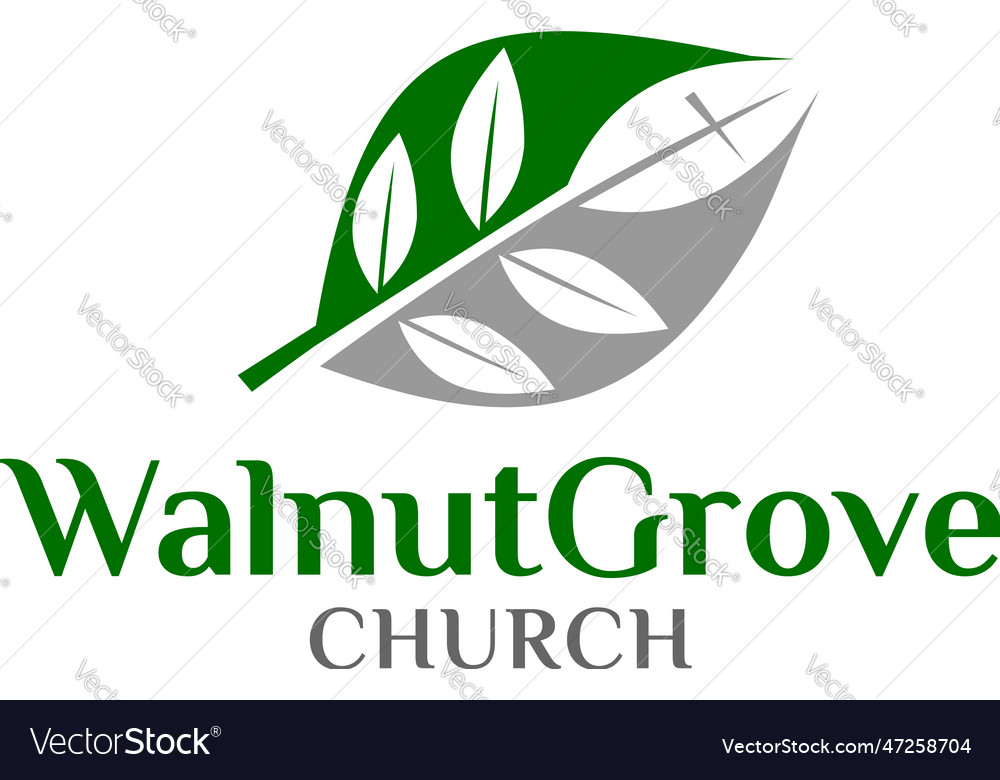 Walnut grove church logo design Royalty Free Vector Image