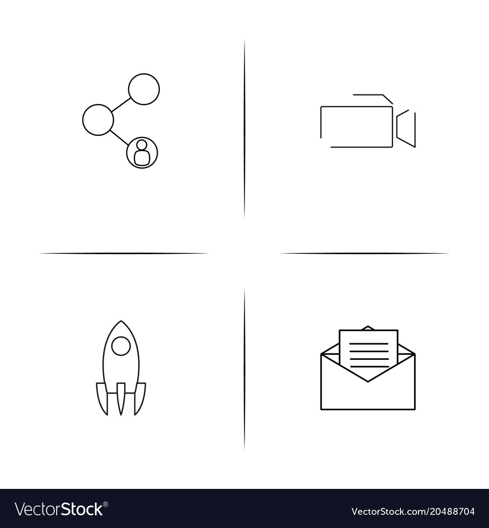 Web and text simple linear icons set outlined